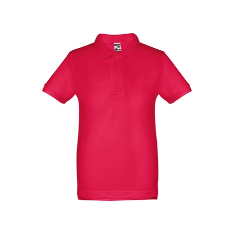 ADAM KIDS. Bavlněné polo tričko s krátkým rukávem pro děti (unisex), červená, 10