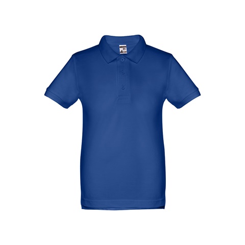 ADAM KIDS. Bavlněné polo tričko s krátkým rukávem pro děti (unisex), královská modrá, 10