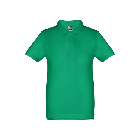ADAM KIDS. Bavlněné polo tričko s krátkým rukávem pro děti (unisex), zelená, 10