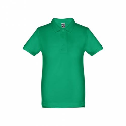 ADAM KIDS. Bavlněné polo tričko s krátkým rukávem pro děti (unisex), zelená, 10