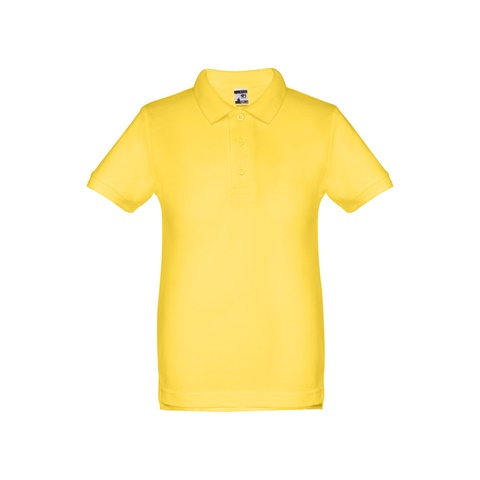 ADAM KIDS. Bavlněné polo tričko s krátkým rukávem pro děti (unisex), žlutá, 10