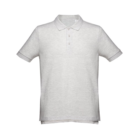 ADAM. Pánské bavlněné polo tričko s krátkým rukávem, bílý melír, L