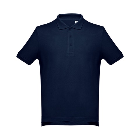 ADAM. Pánské bavlněné polo tričko s krátkým rukávem, modrá, L