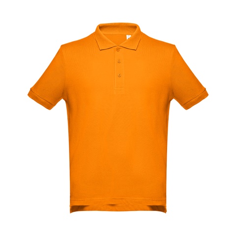 ADAM. Pánské bavlněné polo tričko s krátkým rukávem, oranžová, L
