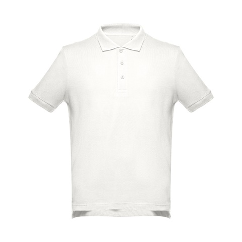 ADAM. Pánské bavlněné polo tričko s krátkým rukávem, pastelově bílá, L
