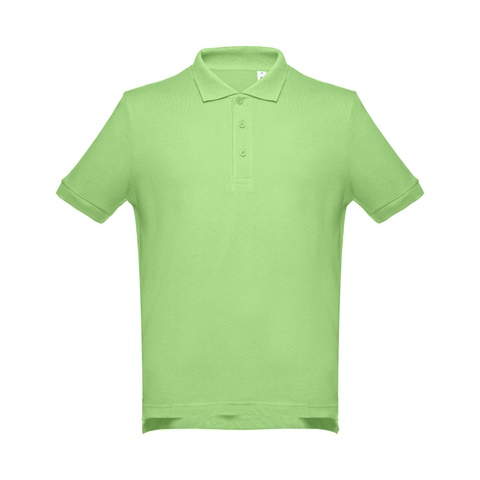 ADAM. Pánské bavlněné polo tričko s krátkým rukávem, světle zelená, L
