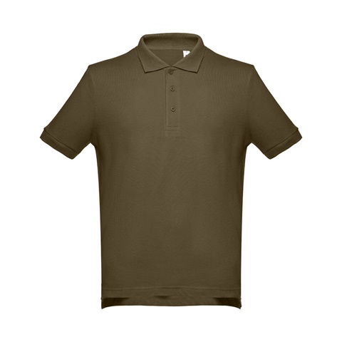 ADAM. Pánské bavlněné polo tričko s krátkým rukávem, vojenská zelená, L