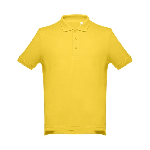 ADAM. Pánské bavlněné polo tričko s krátkým rukávem, žlutá, L