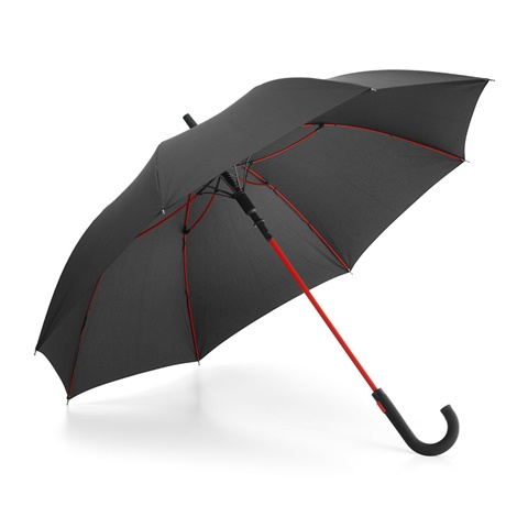 ALBERTA. Polyesterový deštník s automatickým otevíráním, červená