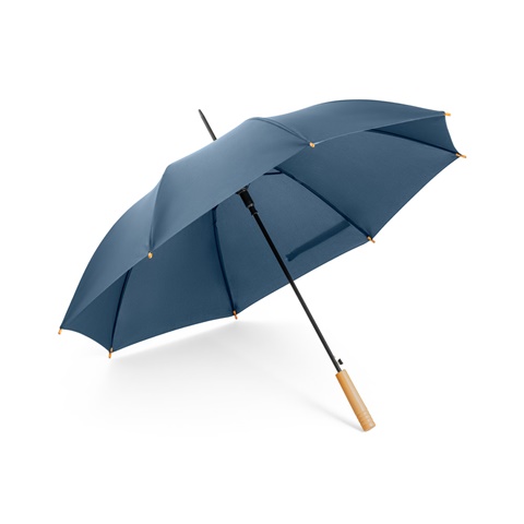 APOLO. PET (100% rPET) pongee deštník s automatickým otevíráním, modrá