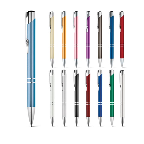 červená BETA. Hliníkové kuličkové pero s klipem, červená