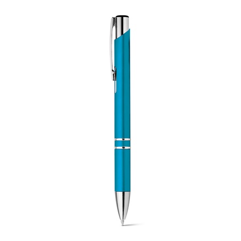 BETA PLASTIC. Kuličkové pero s kovovým klipem, světle modrá