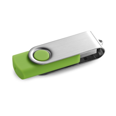CLAUDIUS 16GB. USB flash disk 16 GB s kovovým klipem, světle zelená