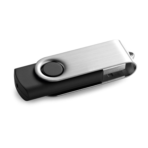 CLAUDIUS 32 GB. USB flash disk 32 GB s kovovým klipem, černá