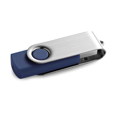 CLAUDIUS 4GB. 4 GB USB flash disk s kovovým klipem, modrá