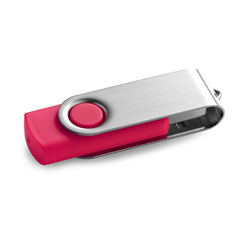 CLAUDIUS 4GB. 4 GB USB flash disk s kovovým klipem, růžová
