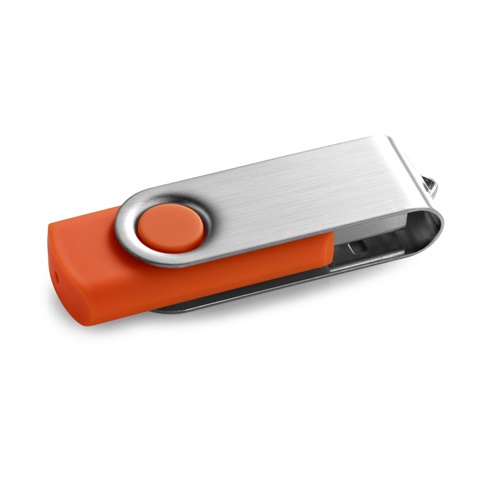 CLAUDIUS 8GB. 8 GB USB flash disk s kovovým klipem, oranžová