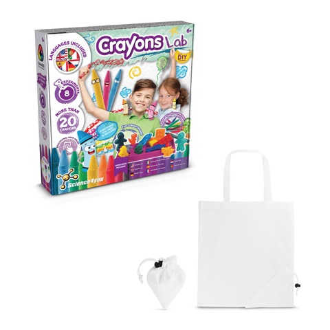 CRAYON FACTORY KIT II. Vzdělávací hra dodáváno se skládací dárkovou taškou 190T, bílá