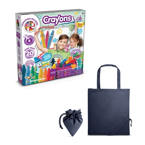 CRAYON FACTORY KIT II. Vzdělávací hra dodáváno se skládací dárkovou taškou 190T, námořnická modrá