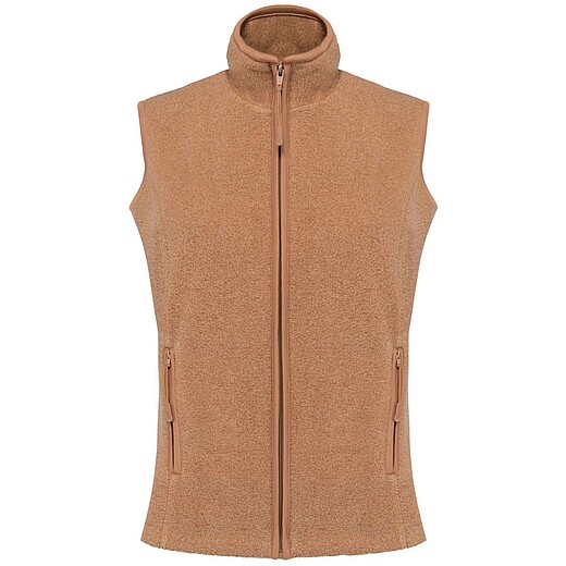 Dámská mikrofleecová vesta Kariban fleece vest women, hnědý melír, vel. XS