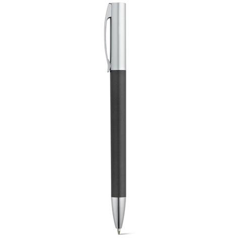 ELBE. Kuličkové pero s otočným mechanismem, kovový klip, černá