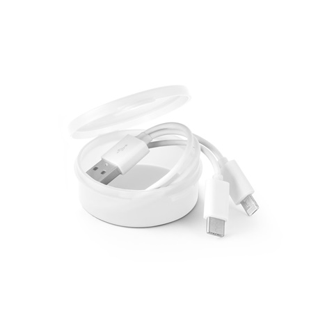 EMMY. Kabel USB 3 v 1 z ABS a PVC, bílá