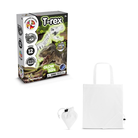 FOSSIL EXCAVATION KIT V. Vzdělávací hra dodáváno se skládací dárkovou taškou 190T, bílá