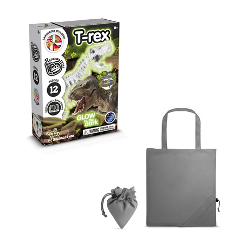 FOSSIL EXCAVATION KIT V. Vzdělávací hra dodáváno se skládací dárkovou taškou 190T, šedá