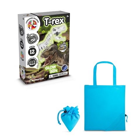 FOSSIL EXCAVATION KIT V. Vzdělávací hra dodáváno se skládací dárkovou taškou 190T, světle modrá