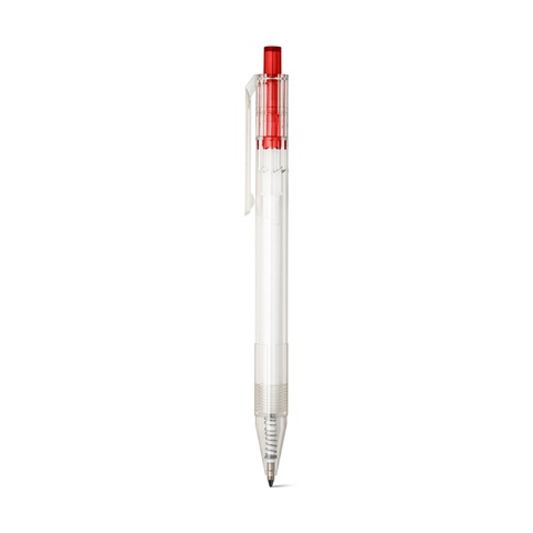 HARLAN. kuličkové pero rPET s barevným tlačítkem, červená