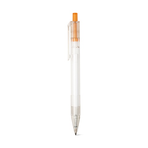 HARLAN. kuličkové pero rPET s barevným tlačítkem, oranžová