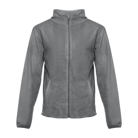 šedá HELSINKI. Pánská fleecová bunda z polyesteru, šedá, L