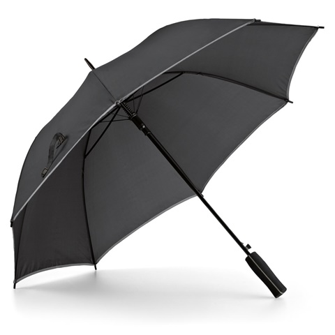 JENNA. Polyesterový deštník 190T s automatickým otevíráním, saténově stříbrná