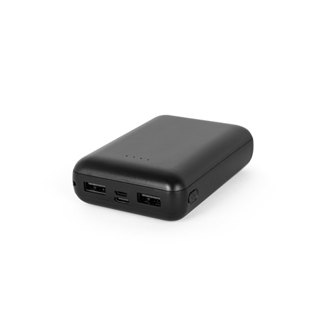 LEAKEY 10. Powerbanka 10 000 mAh ve recyklovaného ABS (100% rABS), černá