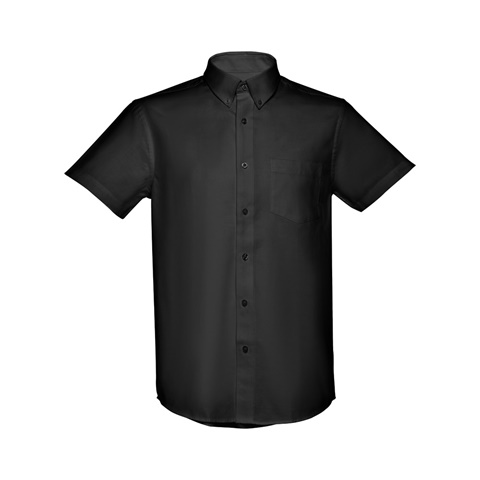 LONDON. Pánská oxfordská košile s krátkým rukávem, černá, L