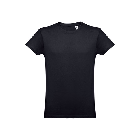 LUANDA. Pánské tričko tubulárního bavlněného formátu, černá, L