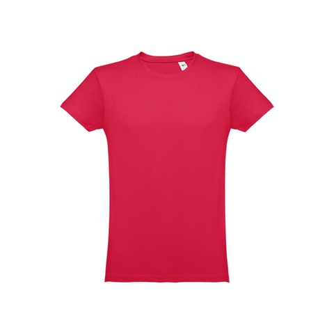 LUANDA. Pánské tričko tubulárního bavlněného formátu, červená, L