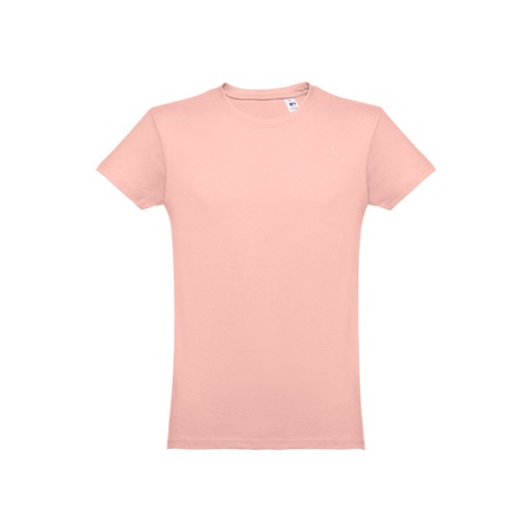 LUANDA. Pánské tričko tubulárního bavlněného formátu, lososová, L