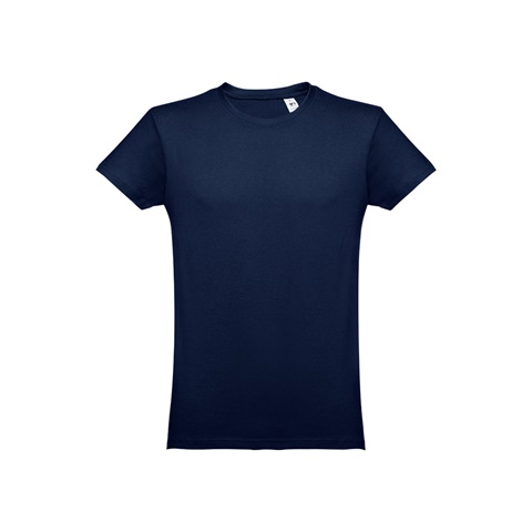 LUANDA. Pánské tričko tubulárního bavlněného formátu, modrá, L