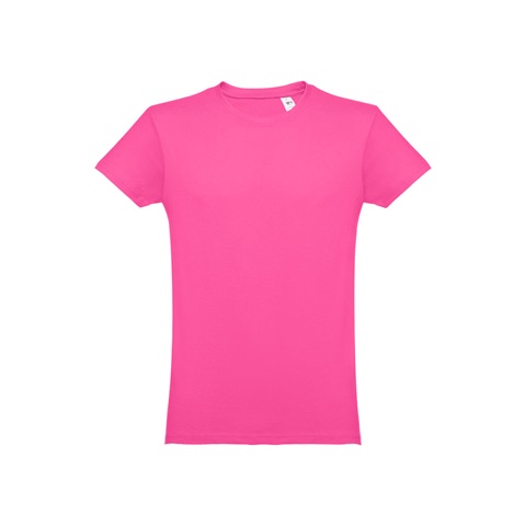 LUANDA. Pánské tričko tubulárního bavlněného formátu, růžová, L