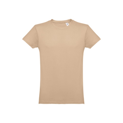 LUANDA. Pánské tričko tubulárního bavlněného formátu, světle hnědá, L