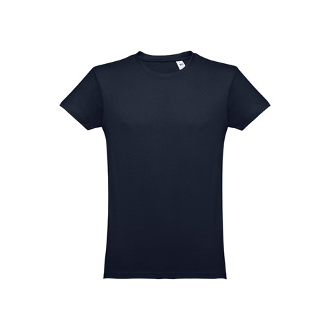 LUANDA. Pánské tričko tubulárního bavlněného formátu, tmavě modrá, L