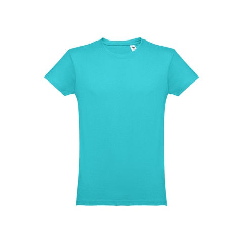 LUANDA. Pánské tričko tubulárního bavlněného formátu, tyrkysová, L