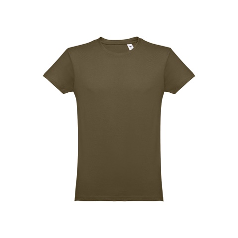 LUANDA. Pánské tričko tubulárního bavlněného formátu, vojenská zelená, L