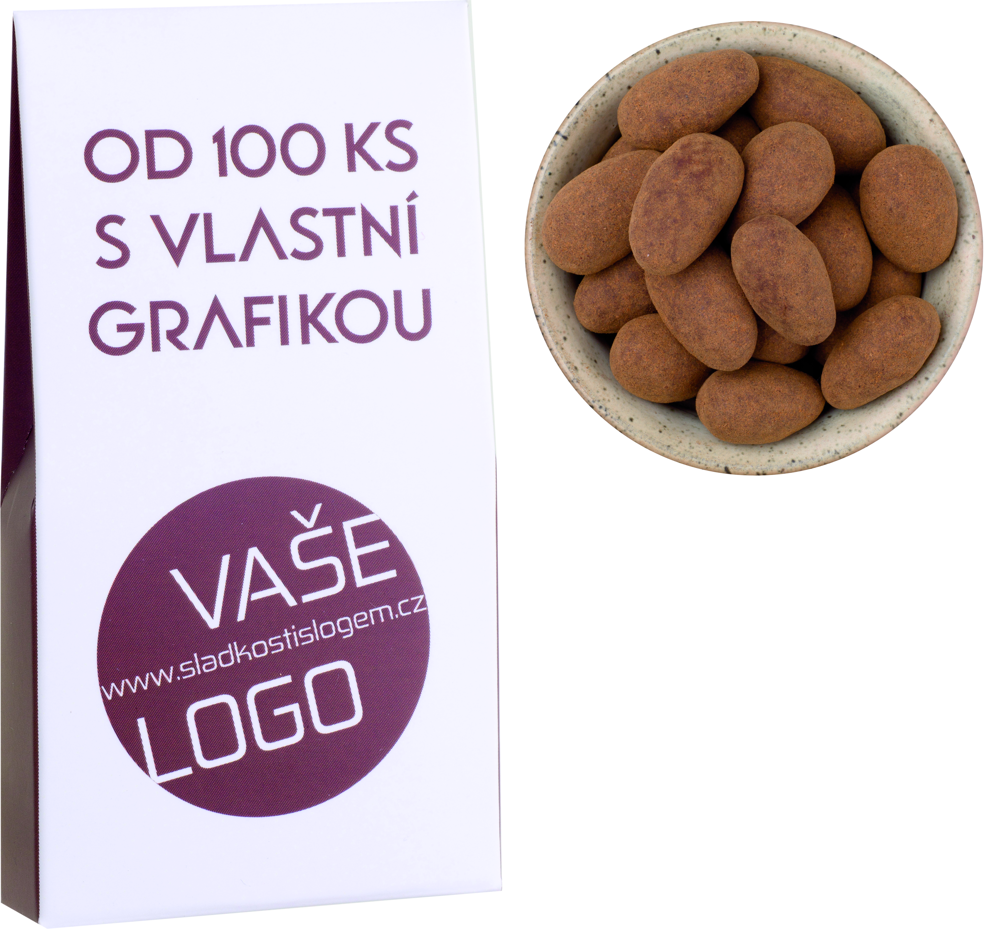 Mandle v mléčné čokoládě a skořici 40g (papírová taštička), 