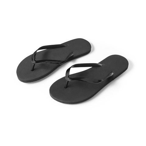 MAUPITI L / XL. Pohodlné pantofle s podrážkou z PE a páskem z PVC, černá