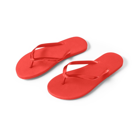 MAUPITI L / XL. Pohodlné pantofle s podrážkou z PE a páskem z PVC, červená