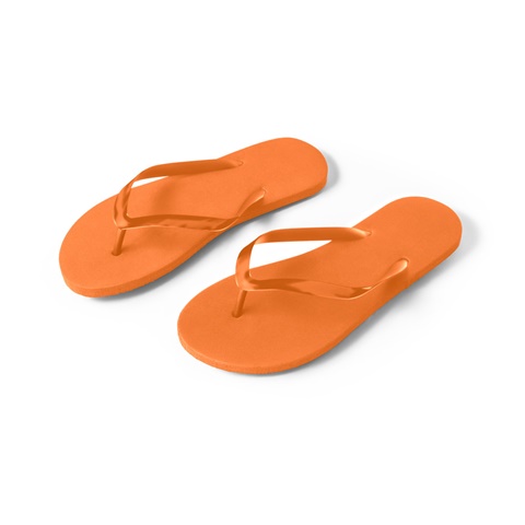 MAUPITI L / XL. Pohodlné pantofle s podrážkou z PE a páskem z PVC, oranžová
