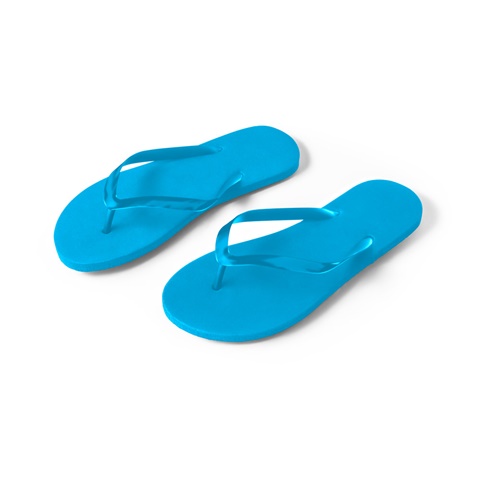 MAUPITI L / XL. Pohodlné pantofle s podrážkou z PE a páskem z PVC, světle modrá