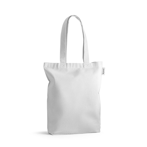 MERIDA. Taška z bavlny a recyklované bavlny (220 g/m²), bílá
